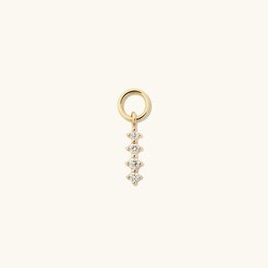 Mejuri Icicle Hoop Charm - Single, 14k gold + diamonds
